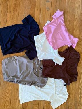 SHEIN Mixed Short Sleeve Tees in Navy, Pink, White, Brown, Taupe